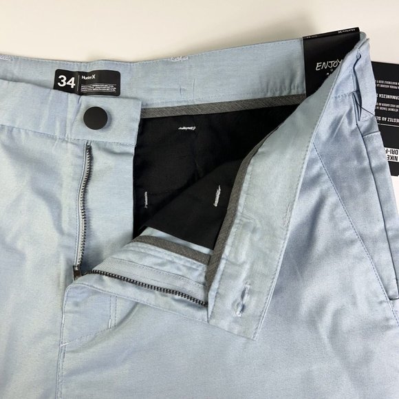 Hurley Mens Nike Dri-Fit Breathe 19" Walk Shorts Blue Stretch Pockets 34 New - Picture 3 of 10